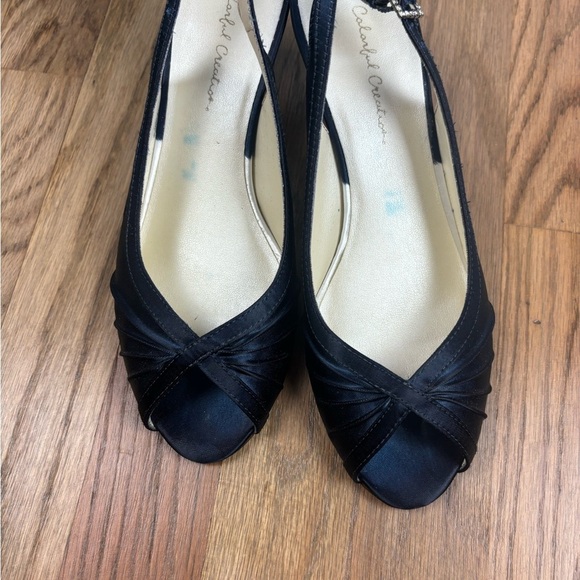 Colorful Creations Slingback Shoes Navy Kitten Heel 7.5B - Picture 4 of 6